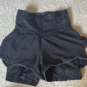 Black Lululemon High-Waisted Shorts